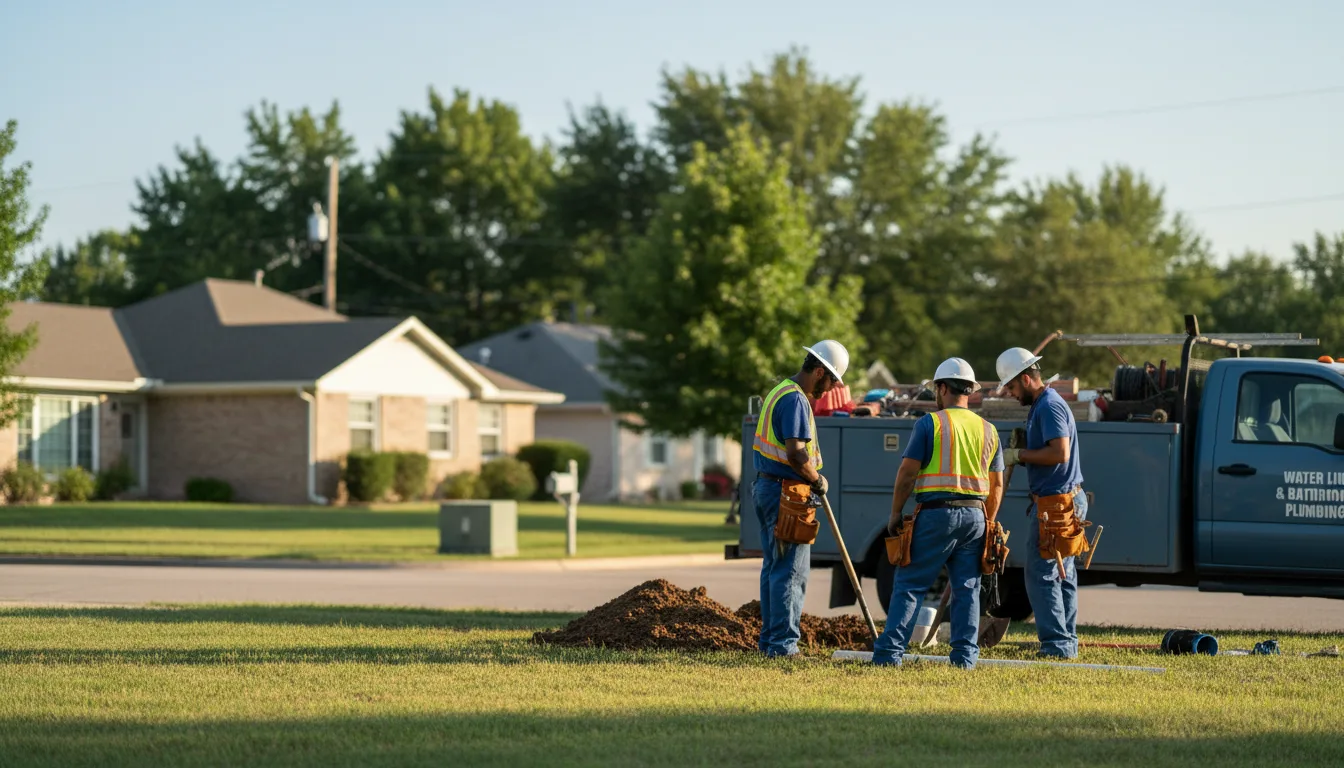 Residential water line and bathroom plumbing service in Syracuse, KS